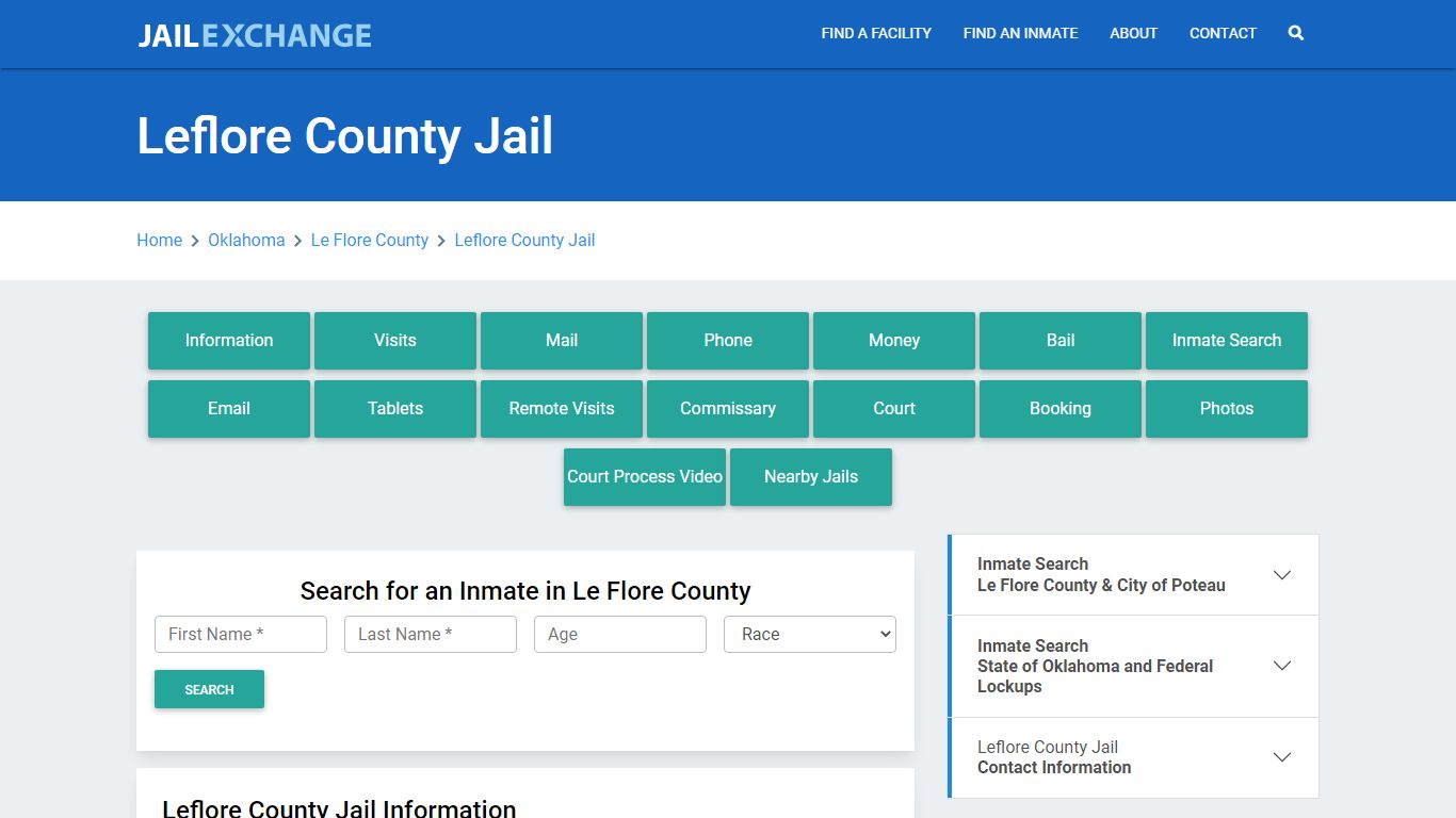 Leflore County Jail Roster Lookup, OK, Inmate Search - Jail Exchange