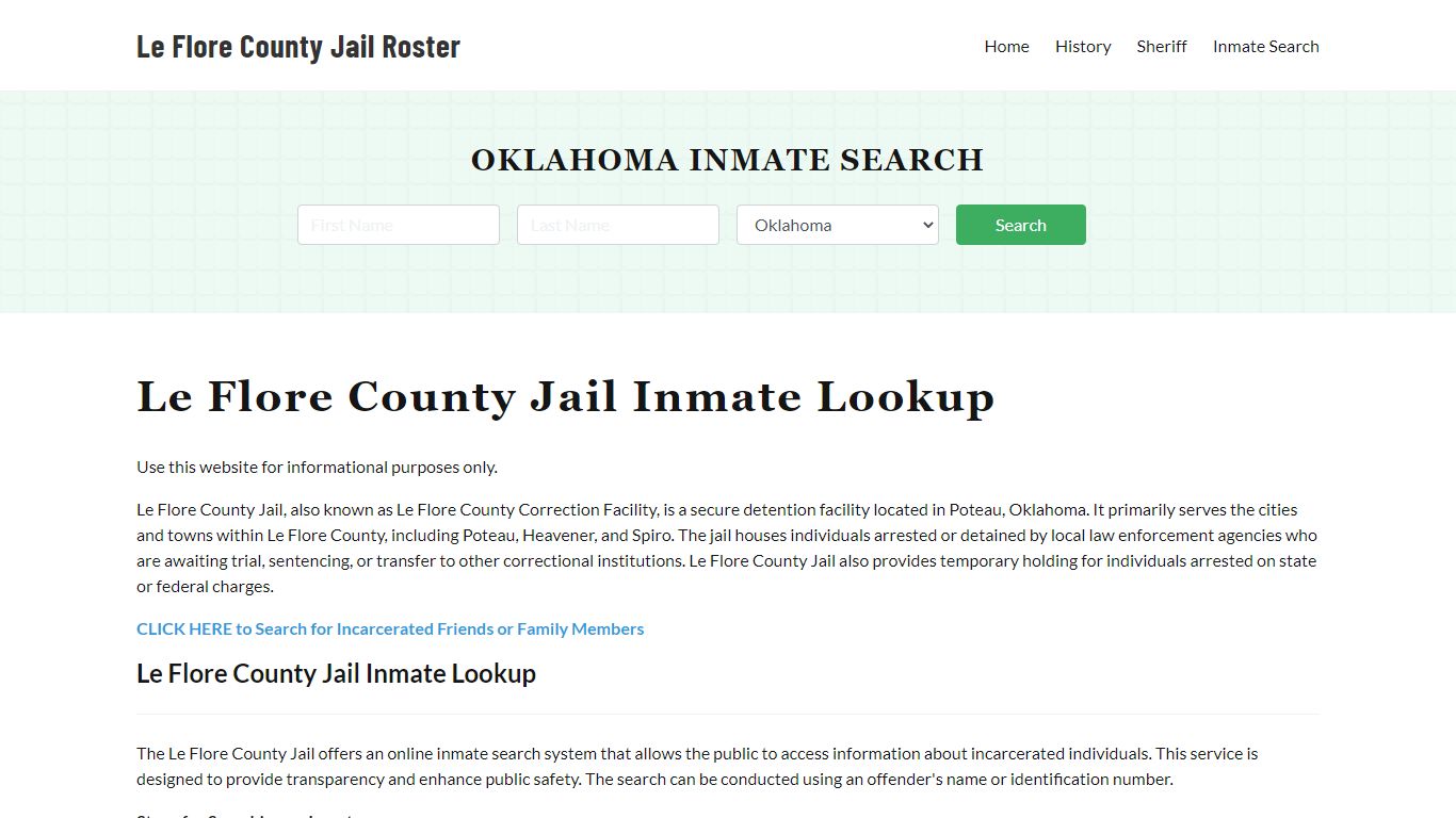 Le Flore County Jail Roster Lookup, OK, Inmate Search